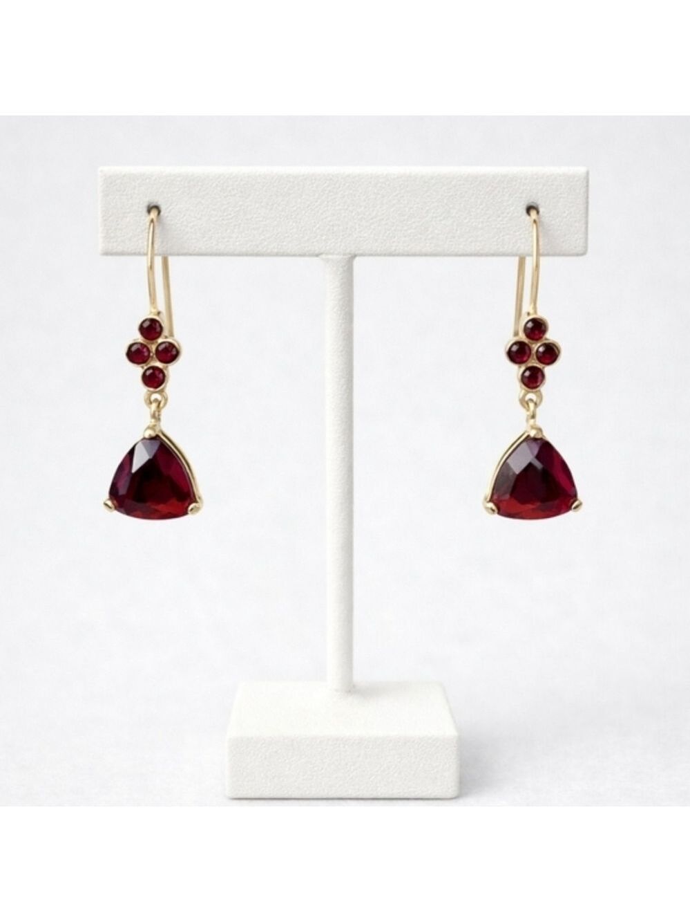 JCPenney Garnet Gold Tone Drop Earrings